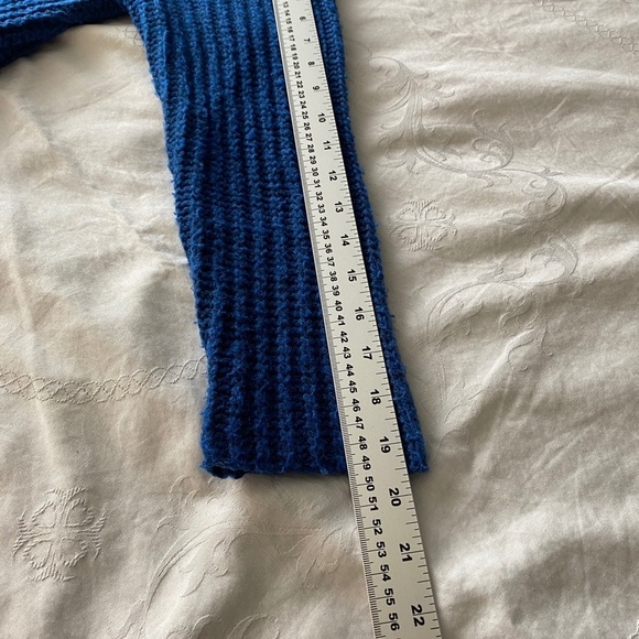 Soaked in Luxury (SAMPLE) Women's Blue Mock Neck Knit LS Sweater Size S/M Flared - Picture 9 of 13